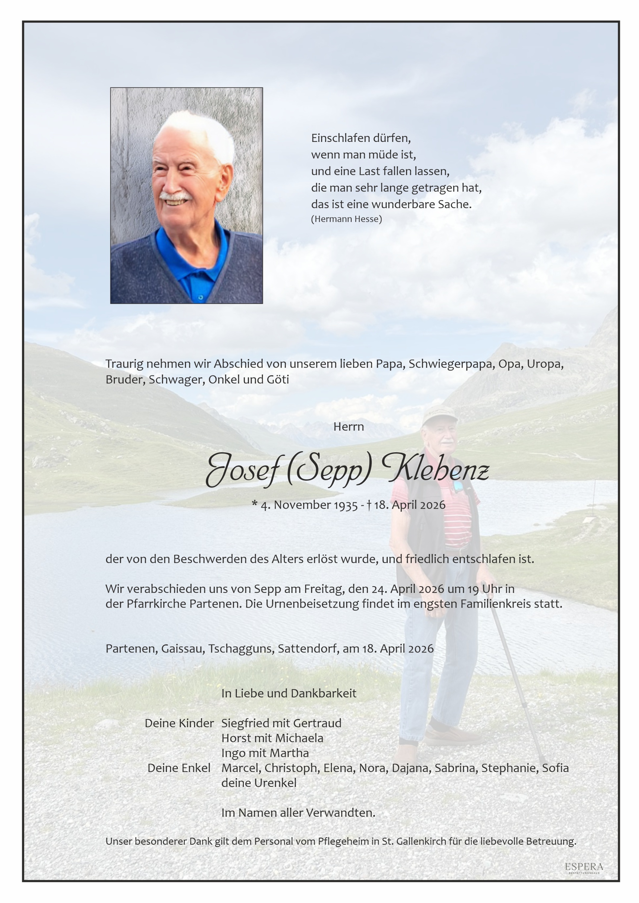 Josef (Sepp) Klehenz